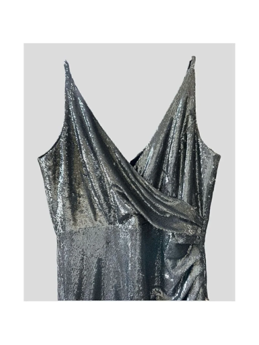 Dress the Population Jordan Gunmetal Sequin Gown Size XL